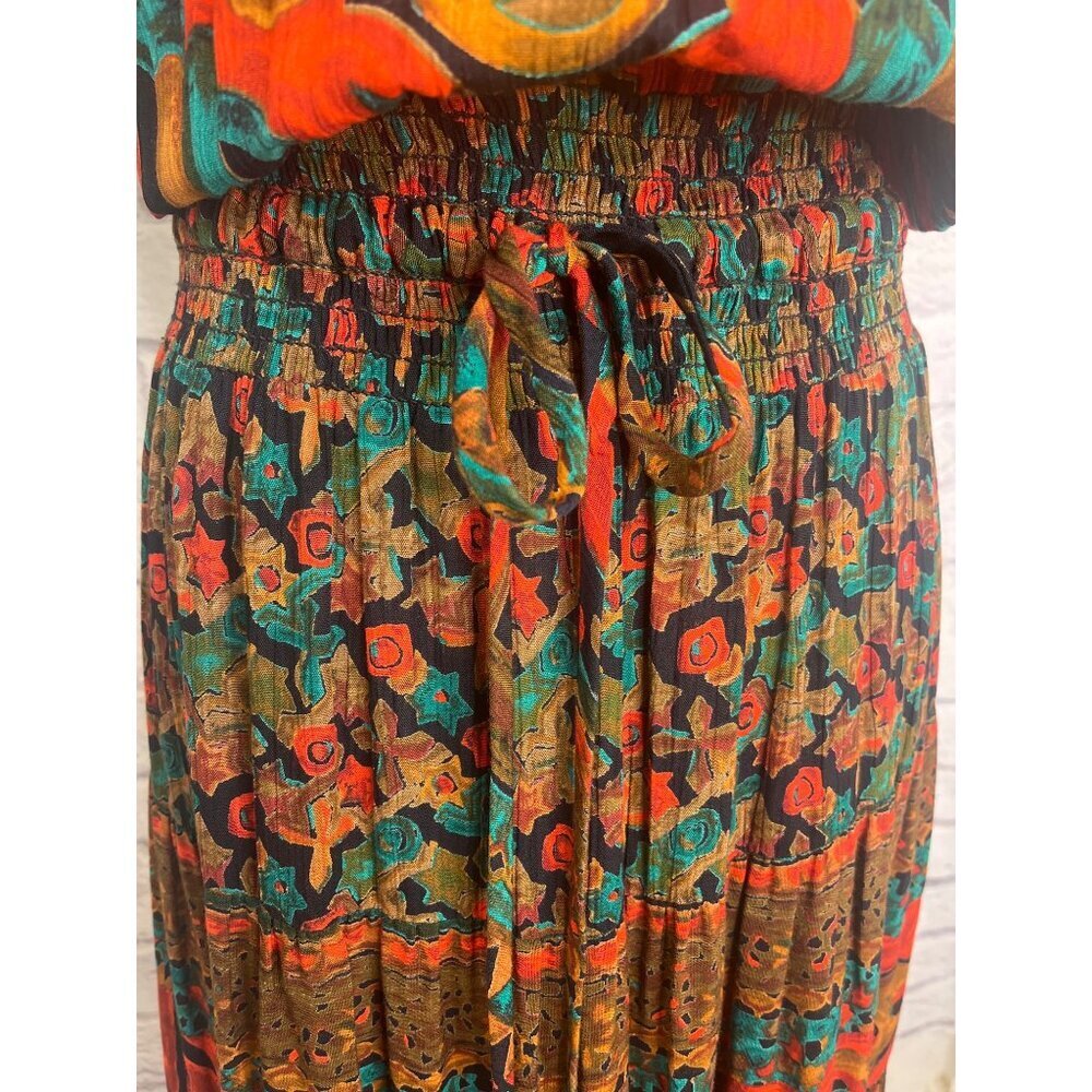 Carole LIttle Tribal Aztec Vintage Maxi Dress Ladies Size Large Sleeveless - Picture 5 of 9